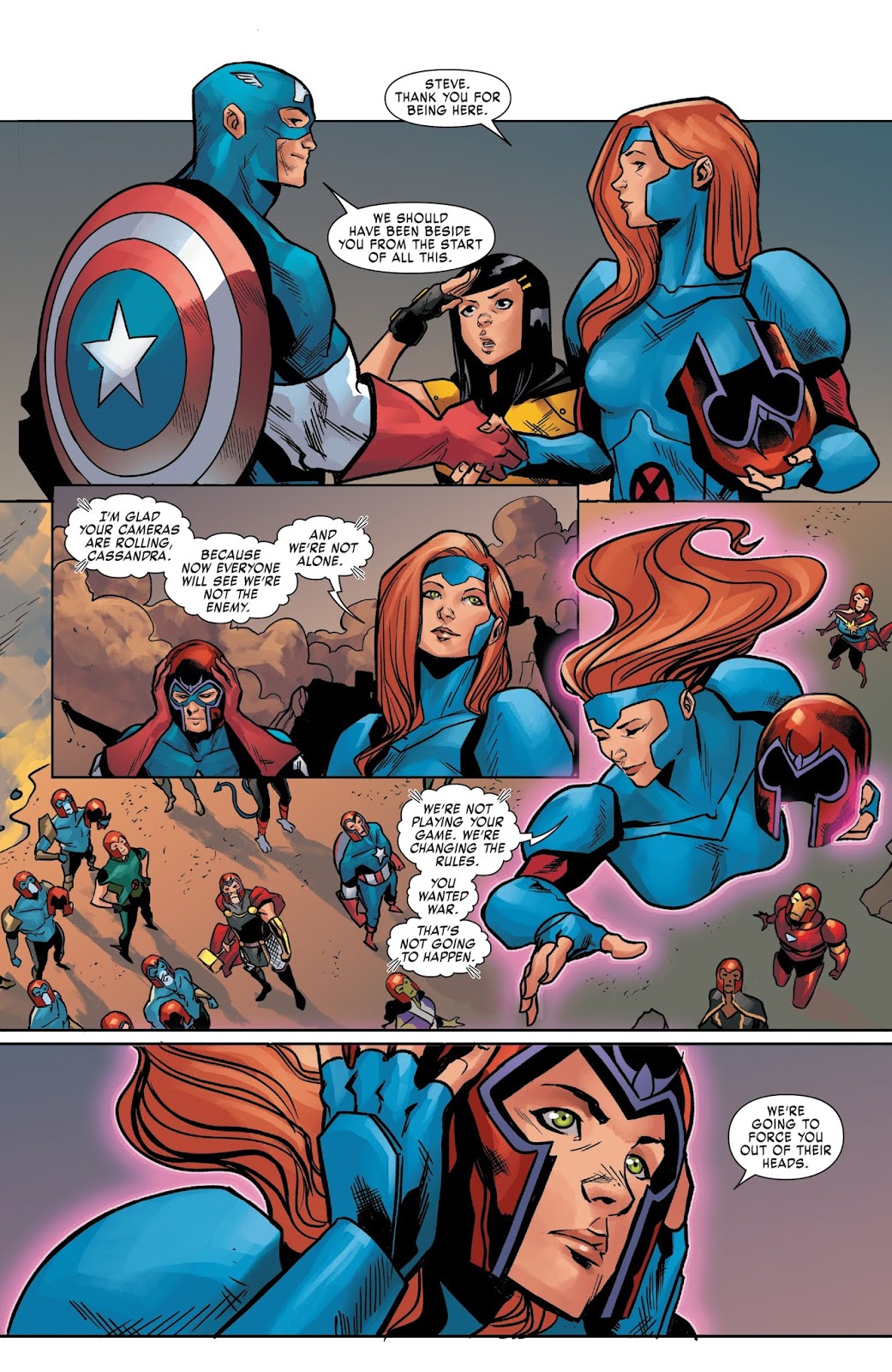 The X-Men And Avengers In Magneto Helmets 