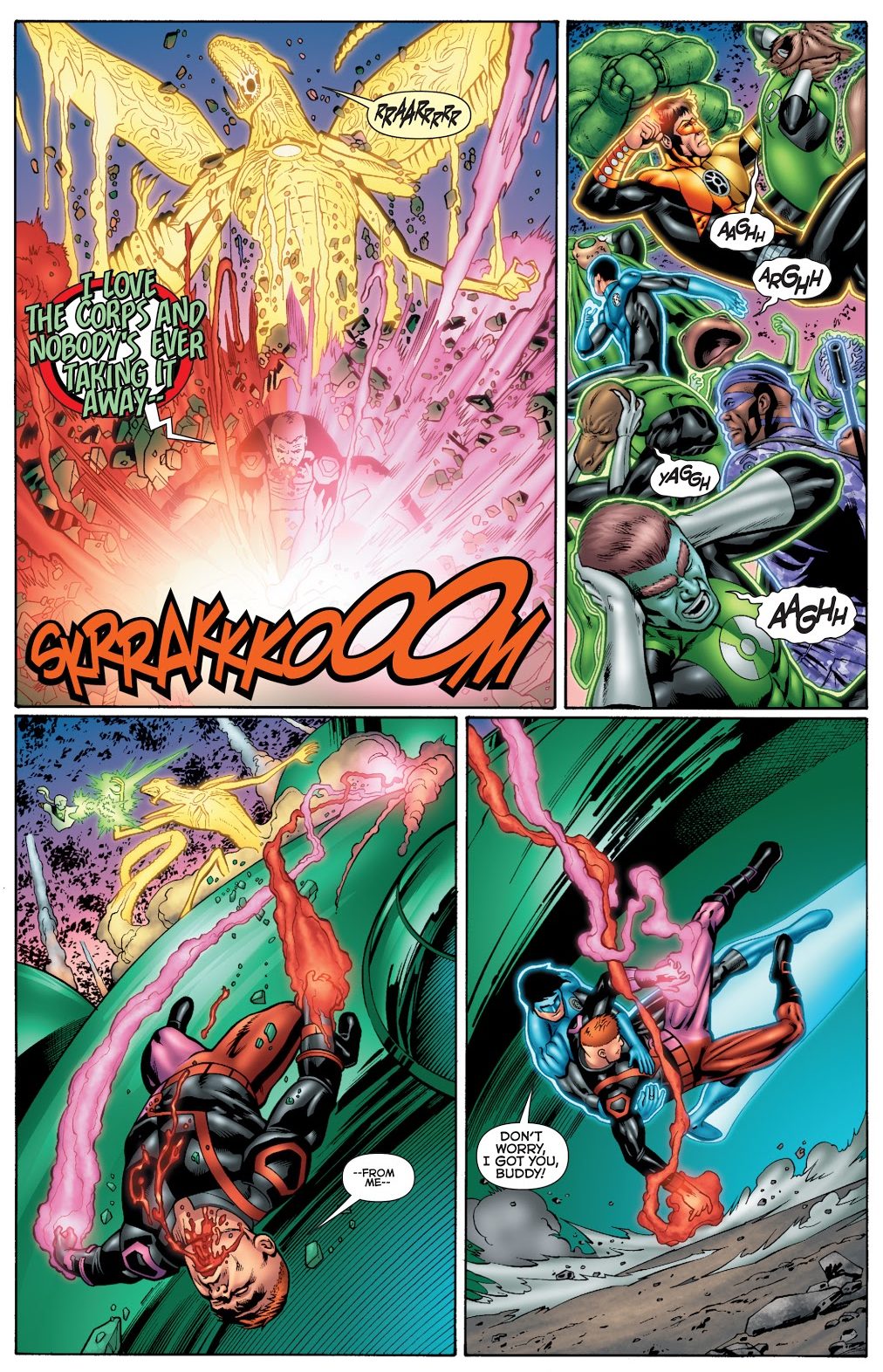 Guy Gardner Wielding A Star Sapphire And Red Ring 