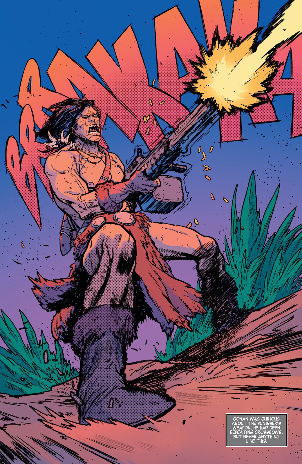 Conan The Barbarian Using A Machine Gun
