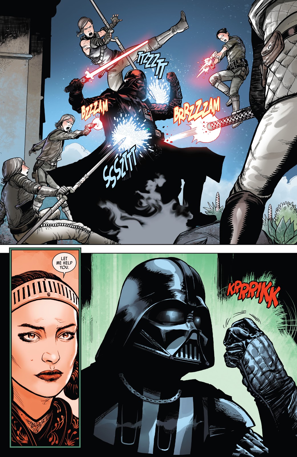 Darth Vader VS Padme Amidala’s Handmaidens Comicnewbies