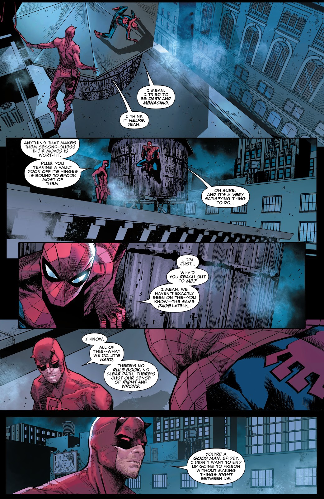 Daredevil Gives Spider-Man A Hug