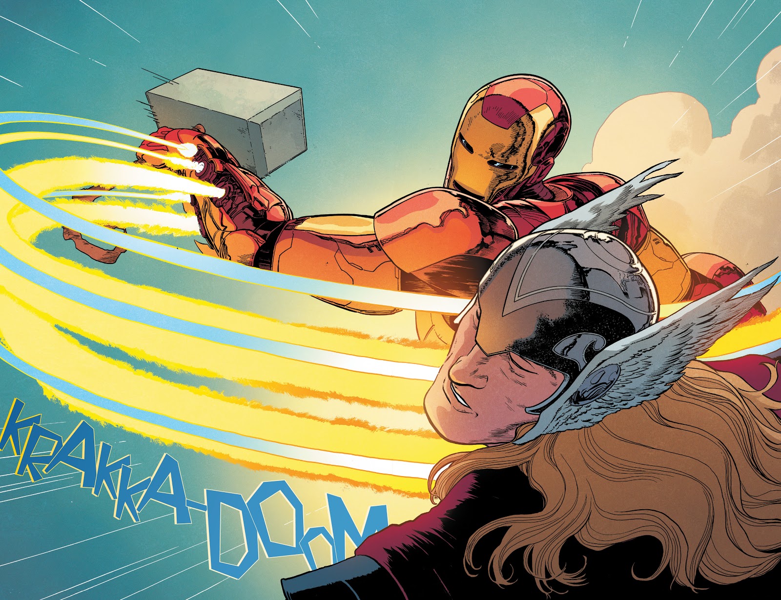 Iron Man Hits Thor With Mjolnir