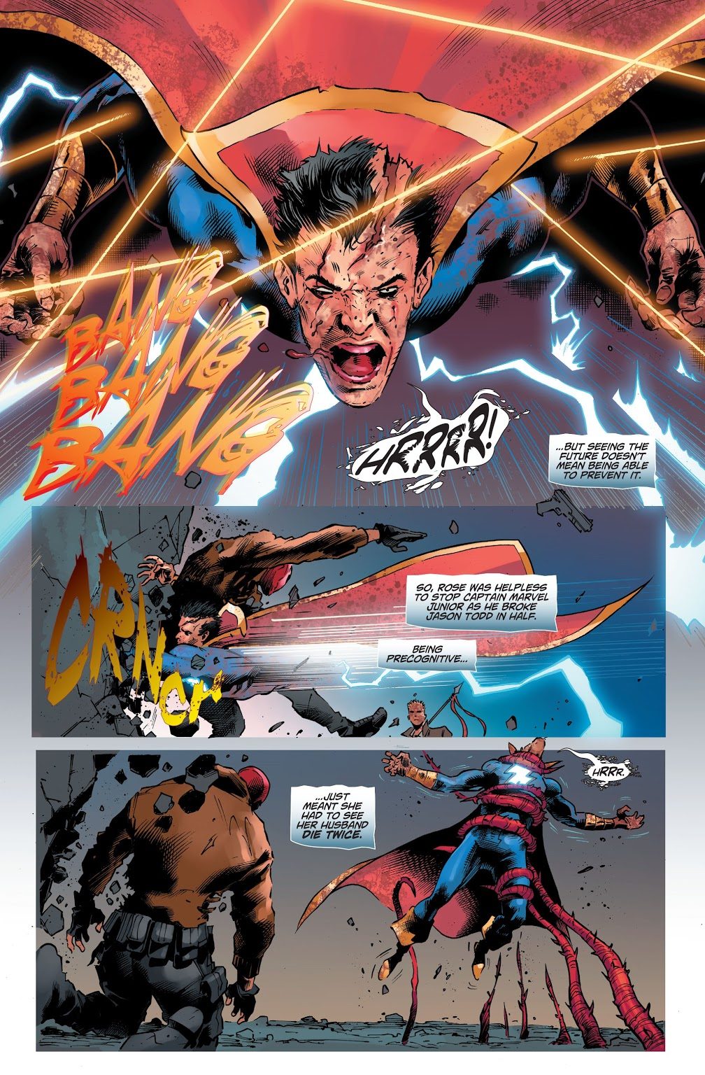 Captain Marvel JR Kills Red Hood (Dceased) 