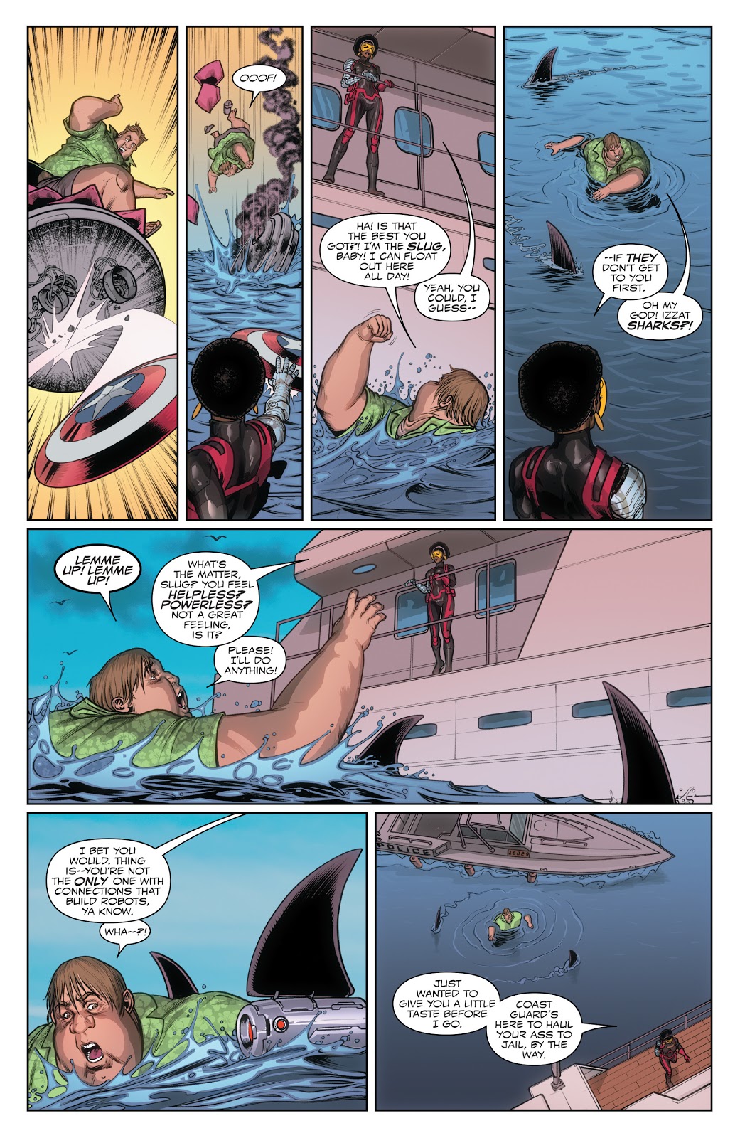 Misty Knight Uses Captain America's Shield
