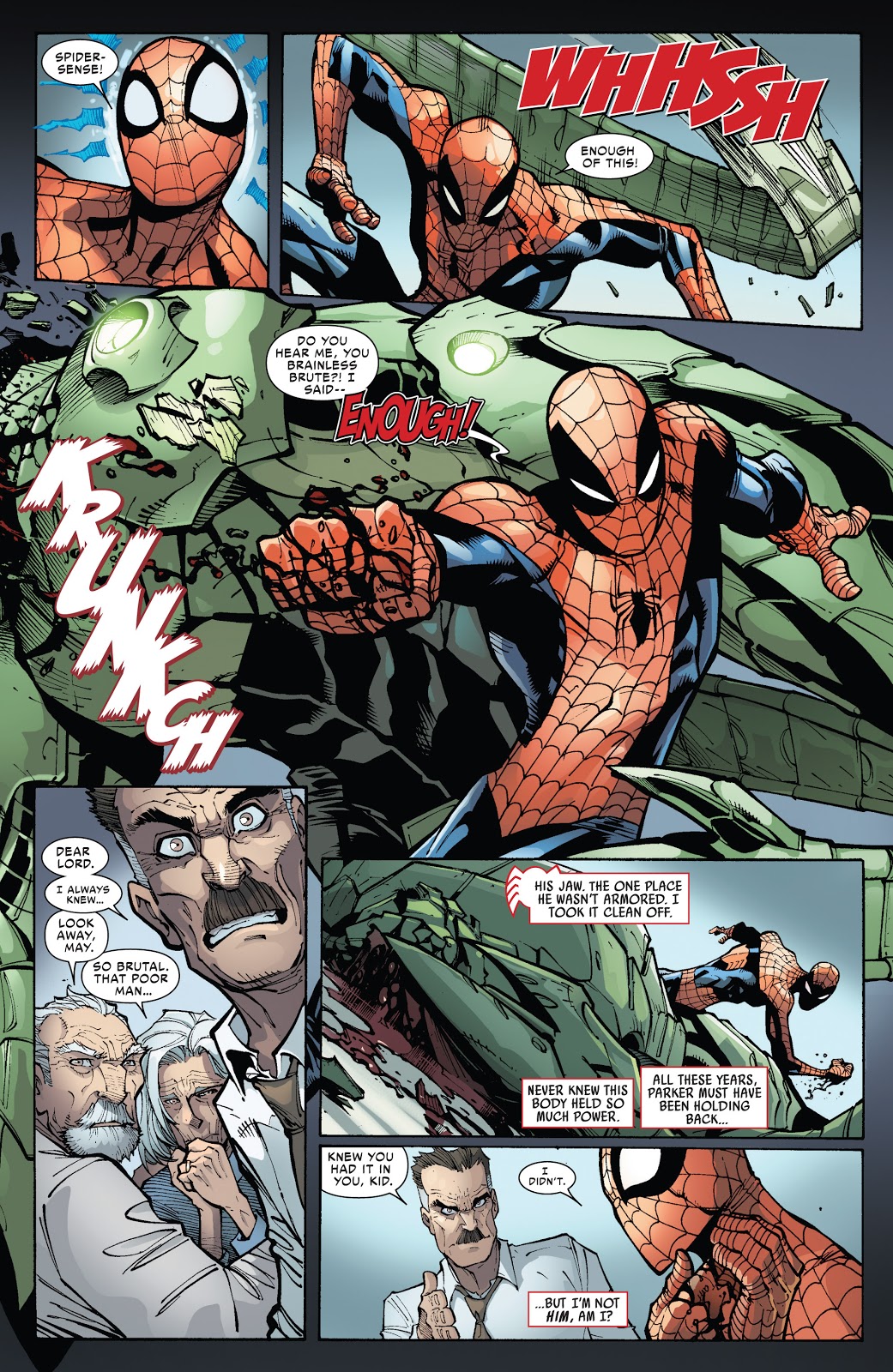 Superior Spider-Man Punches The Scorpion's Jaw Off