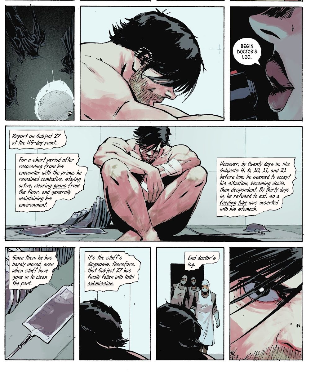 Absolute Batman captured by Ark M. He stopped eating so feeding tubes was inserted into his stomach